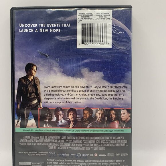 Rogue One: a Star Wars Story DVD Rated PG-13 Lucas Films Widescreen - Picture 3 of 4